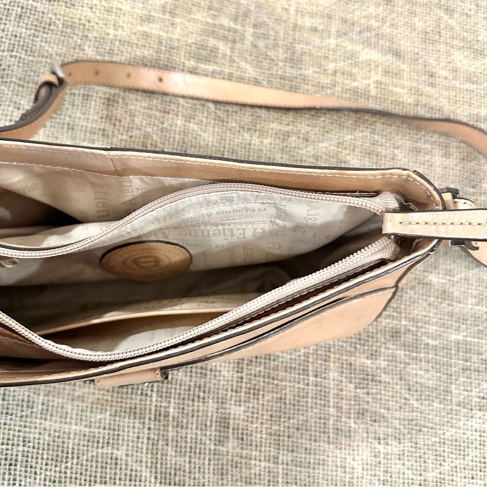 Etienne Aigner Y2K East West Vintage‎ Natural Tan Leather Shoulder Bag Purse - Picture 5 of 11